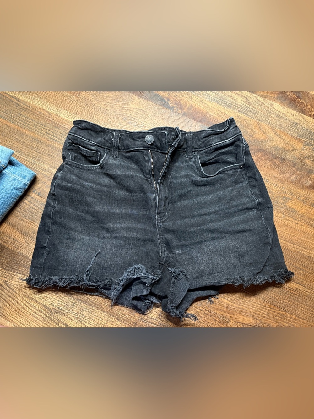 American Eagle Outfitters Black Distressed Denim Cutoff Shorts